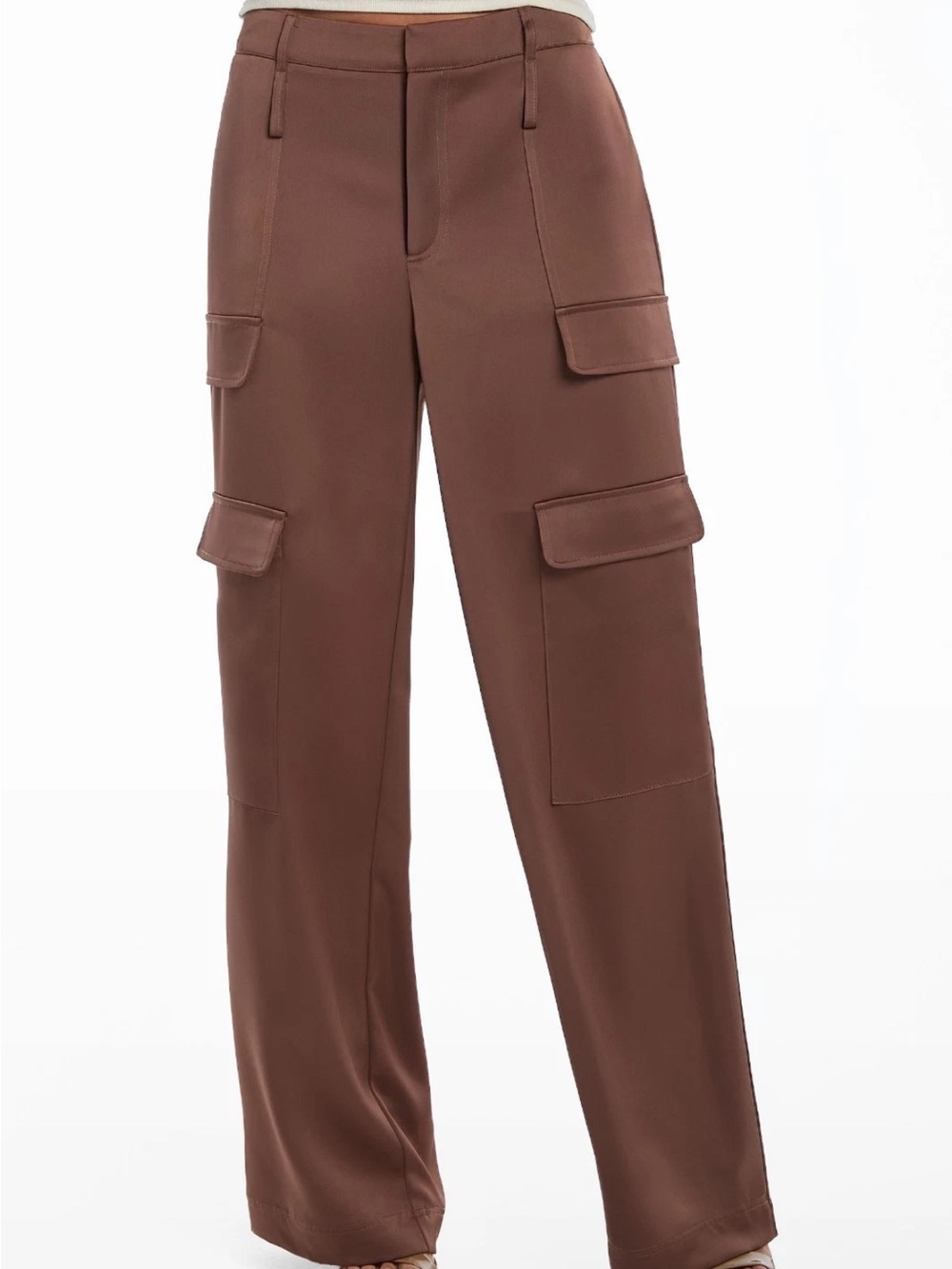 The Noli shop Women's mocha size 6 NWT Milan satin Cargo Pants